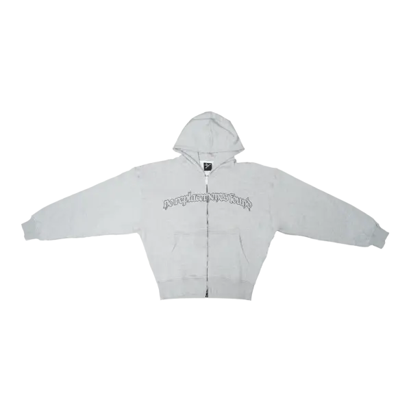 NRF : DEATHWISH ZIP HOODIE HEATHER GREY